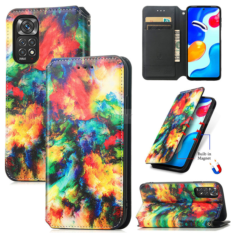 Funda de Cuero Cartera con Soporte Patron de Moda Carcasa S02D para Xiaomi Redmi Note 11S 4G