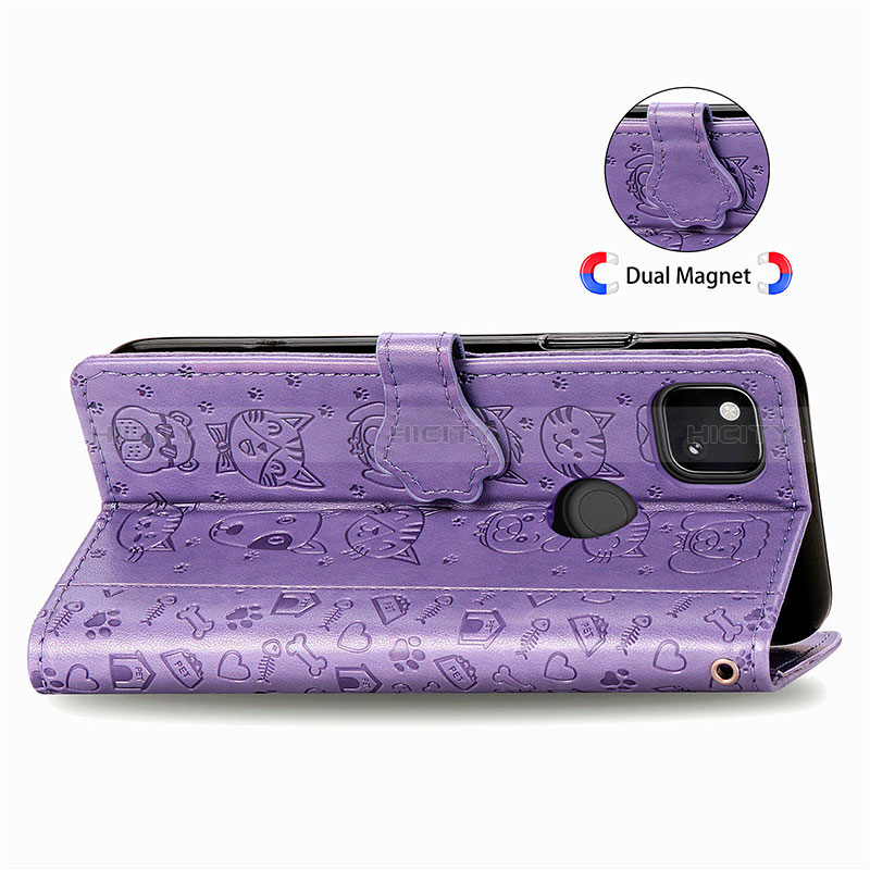 Funda de Cuero Cartera con Soporte Patron de Moda Carcasa S03D para Google Pixel 4a