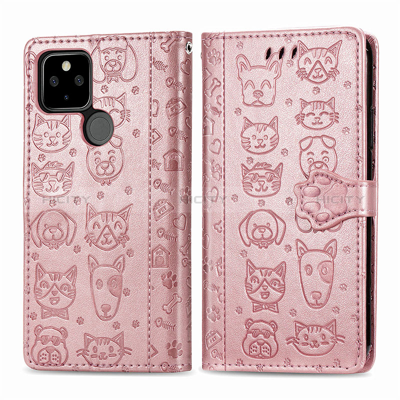 Funda de Cuero Cartera con Soporte Patron de Moda Carcasa S03D para Google Pixel 4a 5G