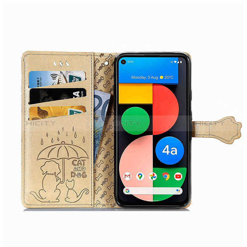 Funda de Cuero Cartera con Soporte Patron de Moda Carcasa S03D para Google Pixel 5 XL 5G