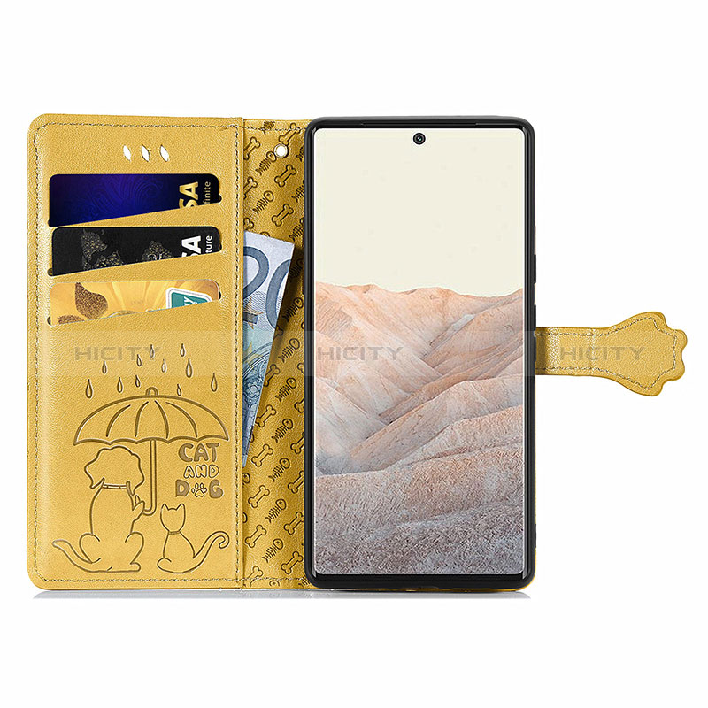 Funda de Cuero Cartera con Soporte Patron de Moda Carcasa S03D para Google Pixel 6 5G