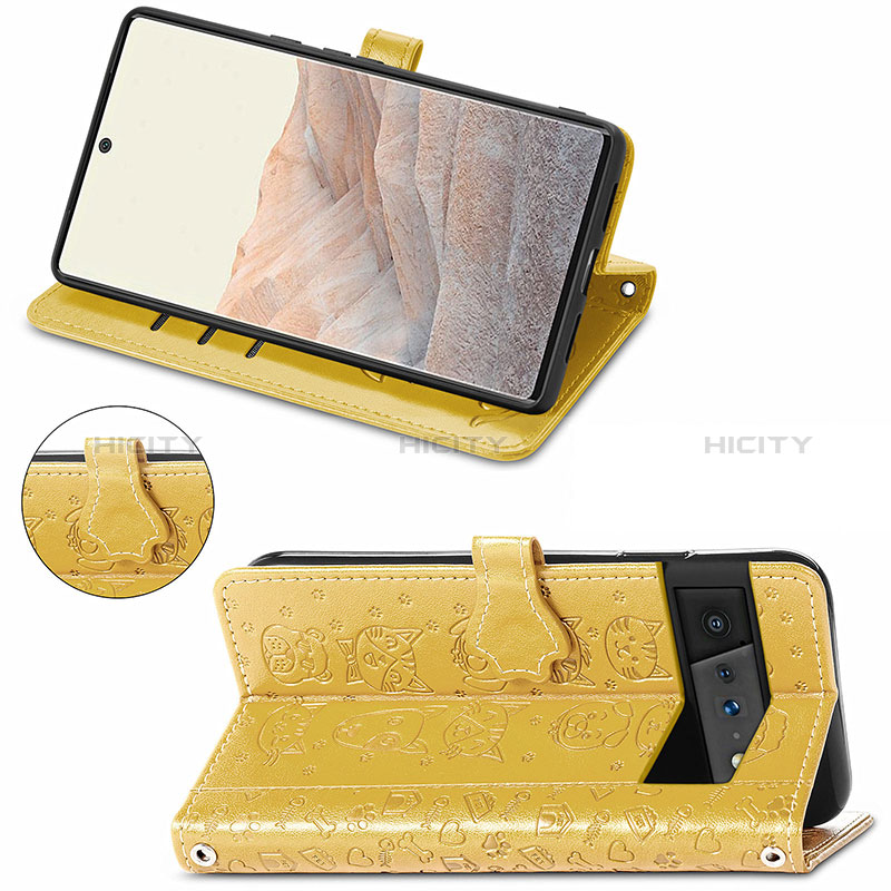 Funda de Cuero Cartera con Soporte Patron de Moda Carcasa S03D para Google Pixel 6 5G