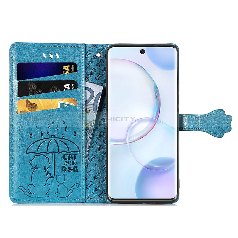 Funda de Cuero Cartera con Soporte Patron de Moda Carcasa S03D para Huawei Honor 50 5G