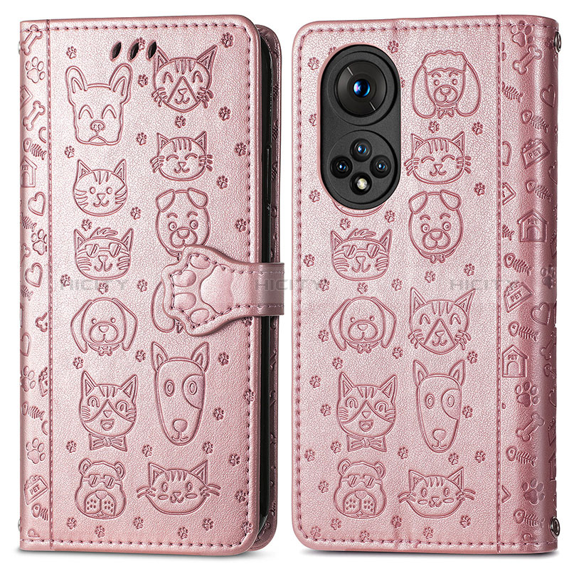 Funda de Cuero Cartera con Soporte Patron de Moda Carcasa S03D para Huawei Honor 50 5G