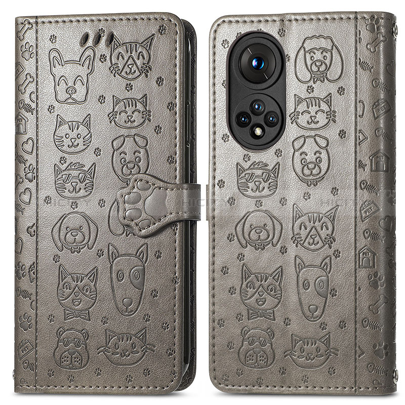 Funda de Cuero Cartera con Soporte Patron de Moda Carcasa S03D para Huawei Honor 50 5G