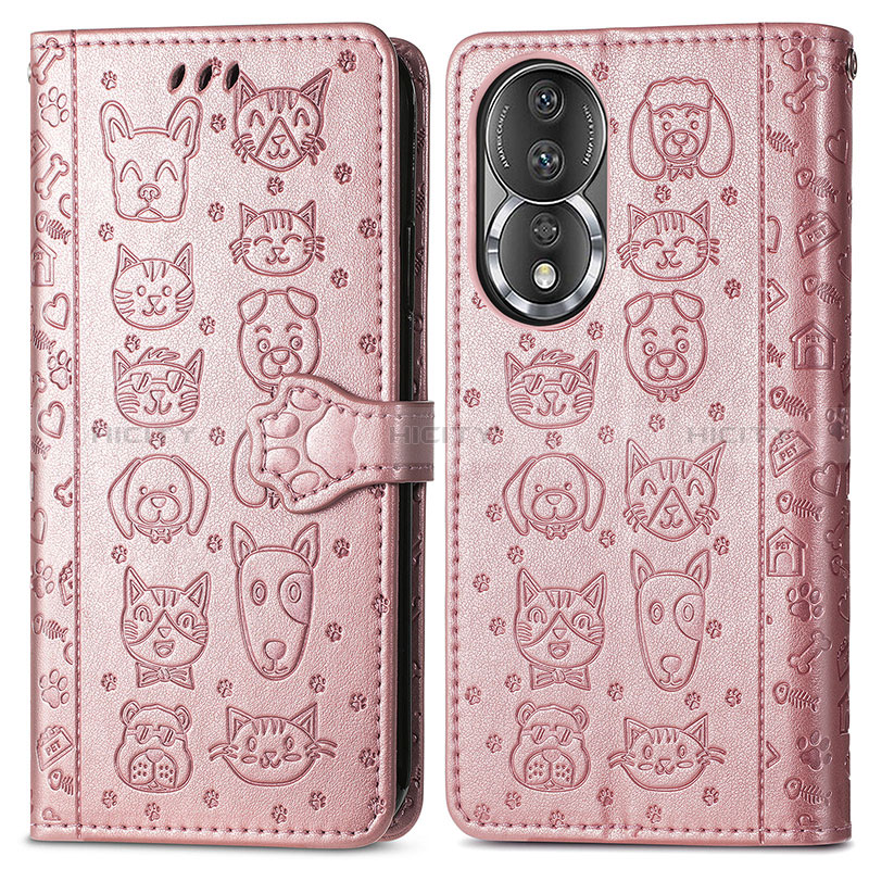 Funda de Cuero Cartera con Soporte Patron de Moda Carcasa S03D para Huawei Honor 80 5G