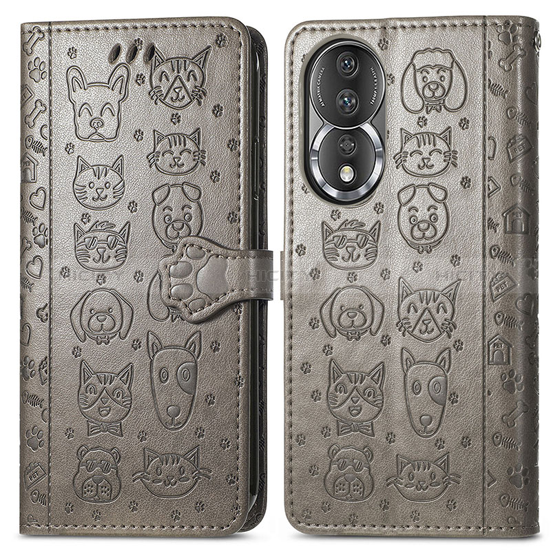 Funda de Cuero Cartera con Soporte Patron de Moda Carcasa S03D para Huawei Honor 80 5G