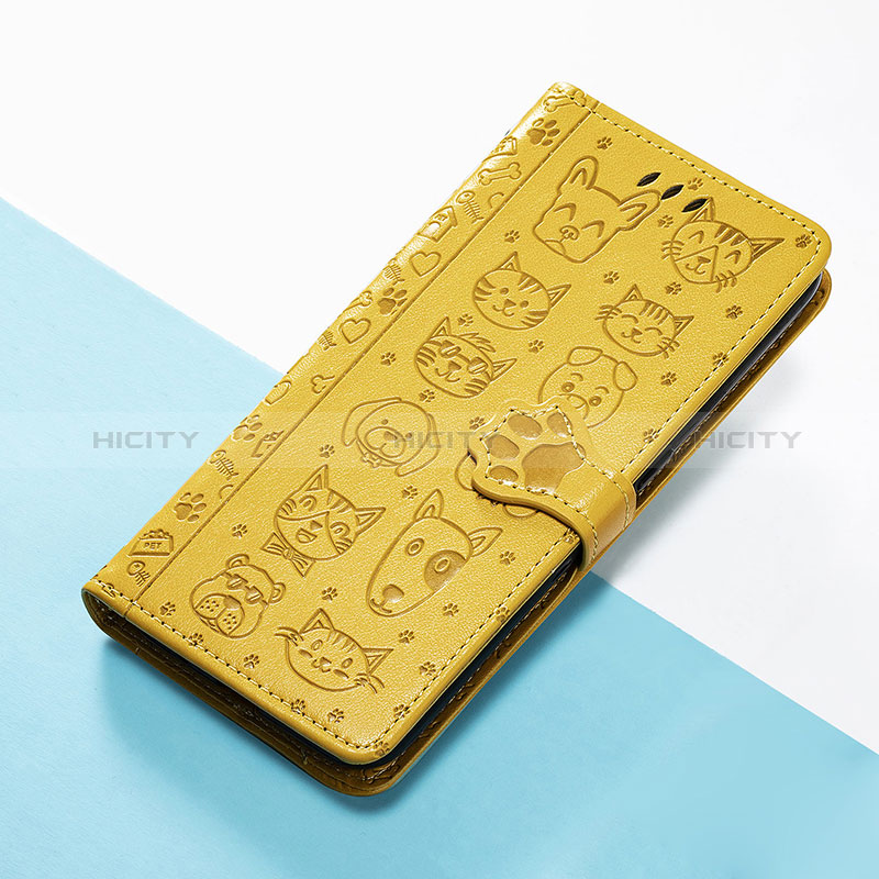 Funda de Cuero Cartera con Soporte Patron de Moda Carcasa S03D para Huawei Honor 90 5G Amarillo