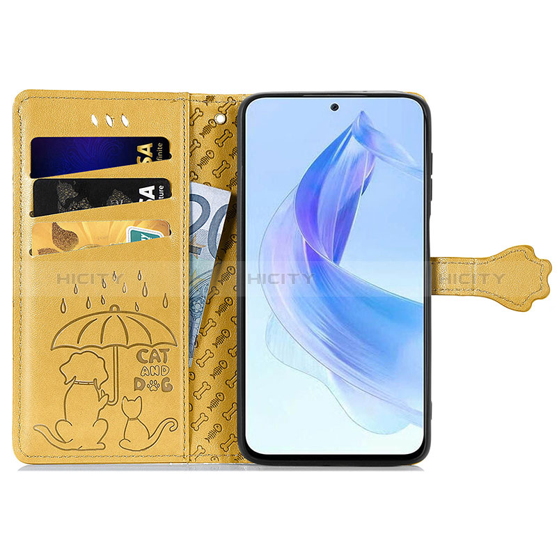 Funda de Cuero Cartera con Soporte Patron de Moda Carcasa S03D para Huawei Honor 90 Lite 5G