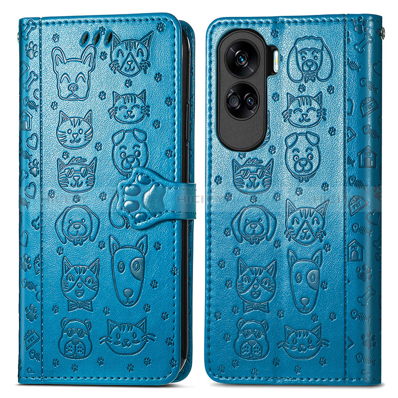 Funda de Cuero Cartera con Soporte Patron de Moda Carcasa S03D para Huawei Honor 90 Lite 5G