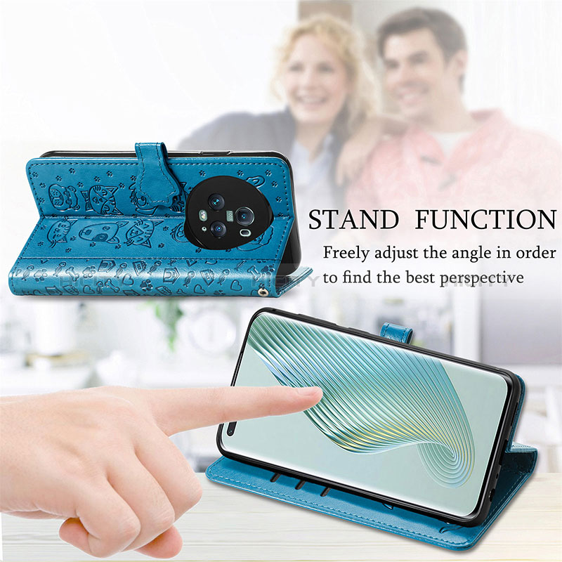 Funda de Cuero Cartera con Soporte Patron de Moda Carcasa S03D para Huawei Honor Magic5 Pro 5G