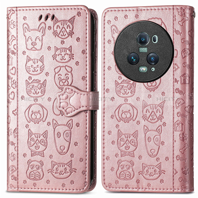 Funda de Cuero Cartera con Soporte Patron de Moda Carcasa S03D para Huawei Honor Magic5 Pro 5G