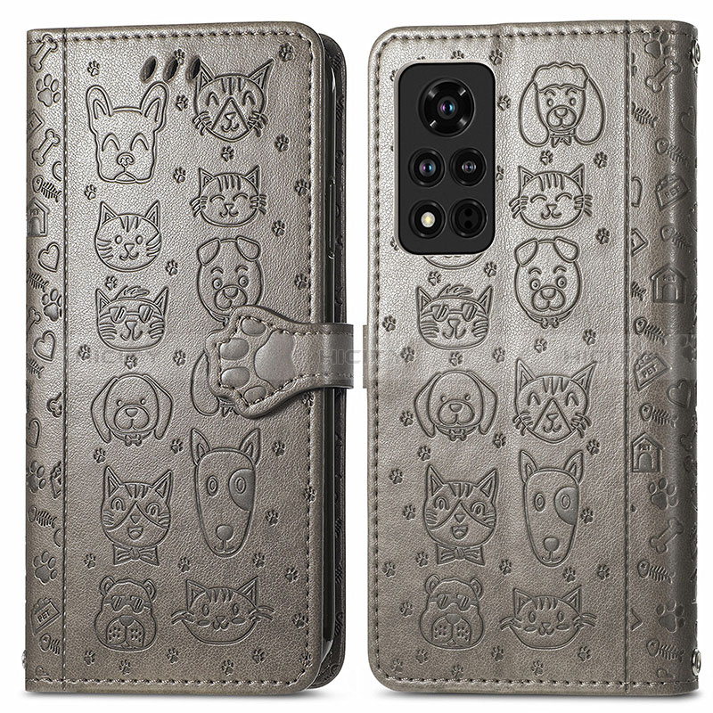 Funda de Cuero Cartera con Soporte Patron de Moda Carcasa S03D para Huawei Honor V40 5G