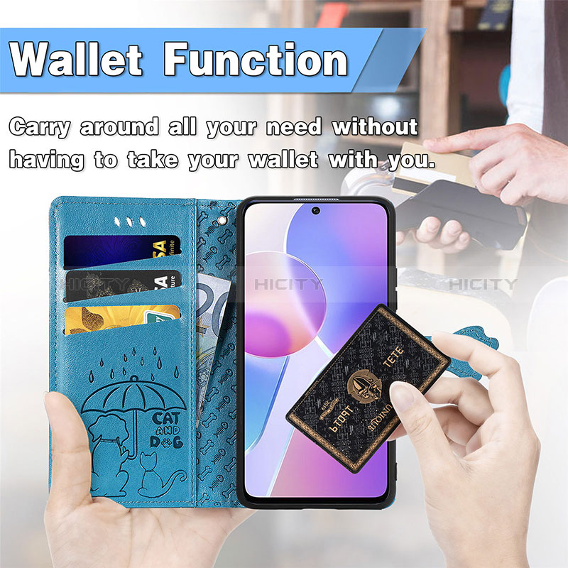 Funda de Cuero Cartera con Soporte Patron de Moda Carcasa S03D para Huawei Honor X30i