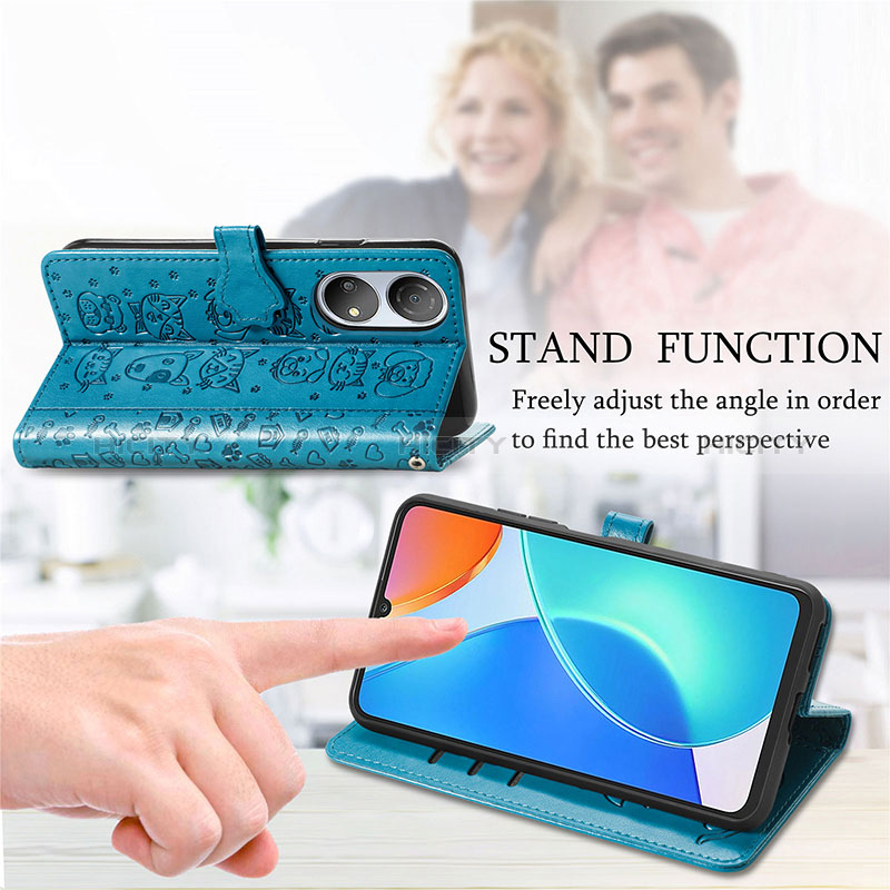 Funda de Cuero Cartera con Soporte Patron de Moda Carcasa S03D para Huawei Honor X7