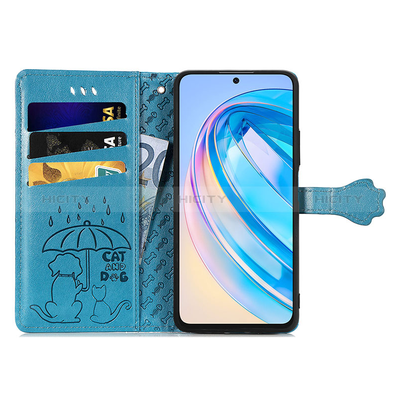 Funda de Cuero Cartera con Soporte Patron de Moda Carcasa S03D para Huawei Honor X8a 4G