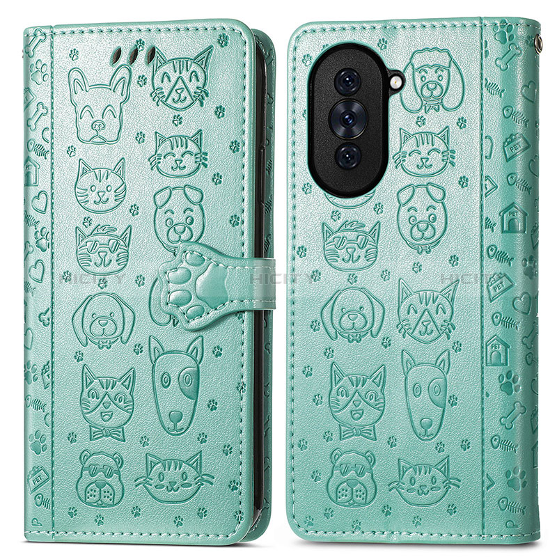 Funda de Cuero Cartera con Soporte Patron de Moda Carcasa S03D para Huawei Nova 10 Verde