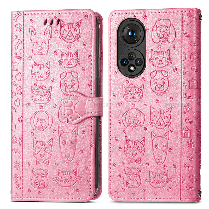 Funda de Cuero Cartera con Soporte Patron de Moda Carcasa S03D para Huawei Nova 9 Rosa