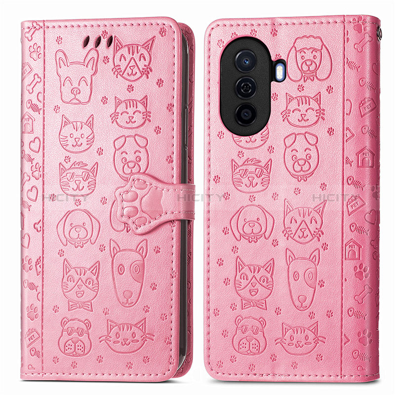 Funda de Cuero Cartera con Soporte Patron de Moda Carcasa S03D para Huawei Nova Y70 Plus