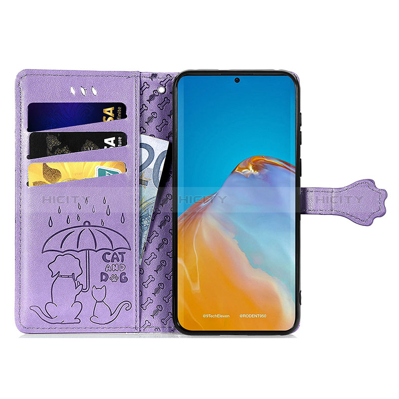 Funda de Cuero Cartera con Soporte Patron de Moda Carcasa S03D para Huawei P50