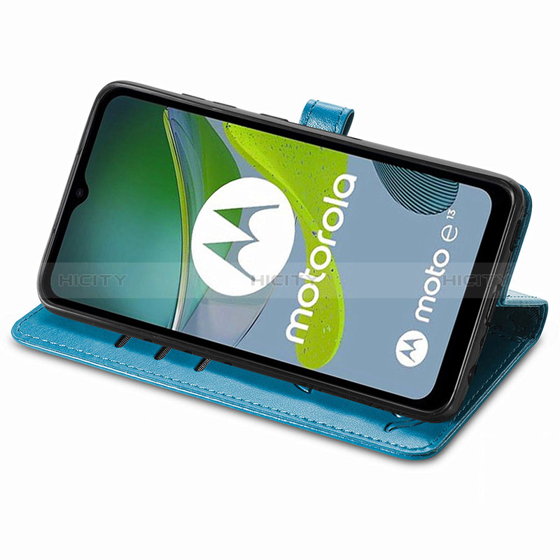 Funda de Cuero Cartera con Soporte Patron de Moda Carcasa S03D para Motorola Moto E13