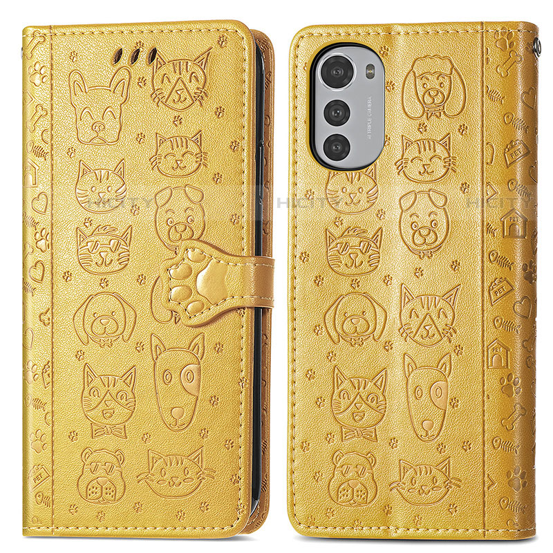 Funda de Cuero Cartera con Soporte Patron de Moda Carcasa S03D para Motorola Moto E32s