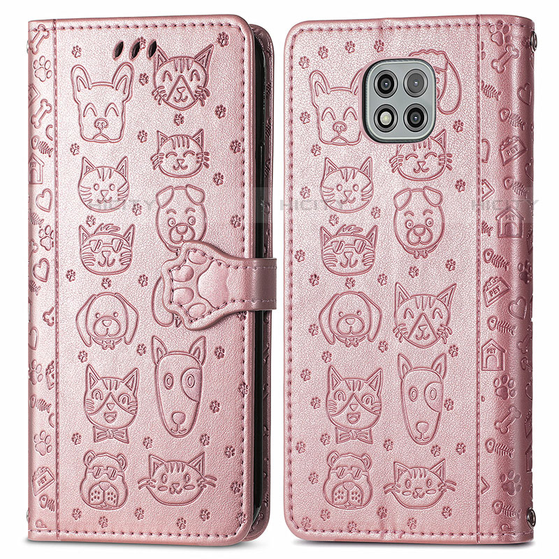 Funda de Cuero Cartera con Soporte Patron de Moda Carcasa S03D para Motorola Moto G Power (2021)