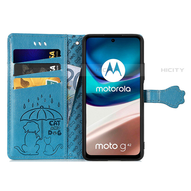 Funda de Cuero Cartera con Soporte Patron de Moda Carcasa S03D para Motorola Moto G42