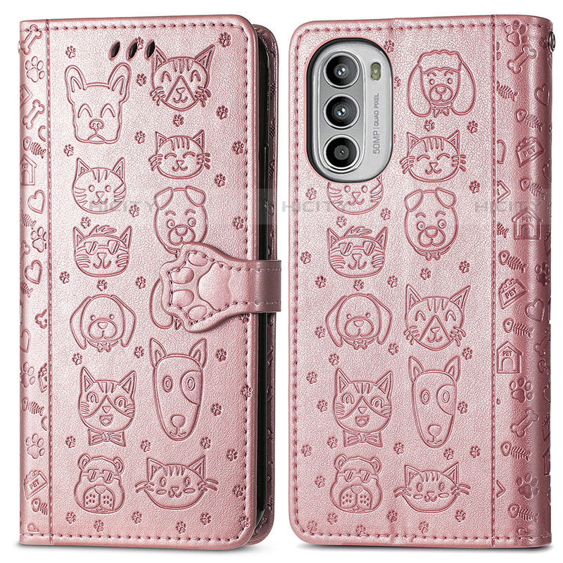 Funda de Cuero Cartera con Soporte Patron de Moda Carcasa S03D para Motorola MOTO G52