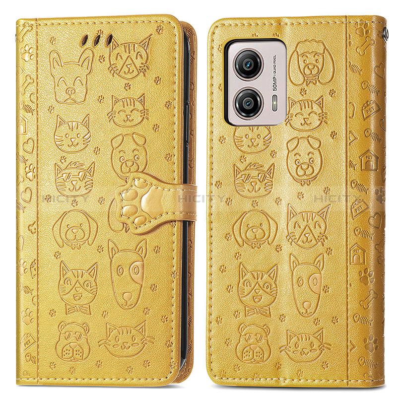 Funda de Cuero Cartera con Soporte Patron de Moda Carcasa S03D para Motorola Moto G53y 5G