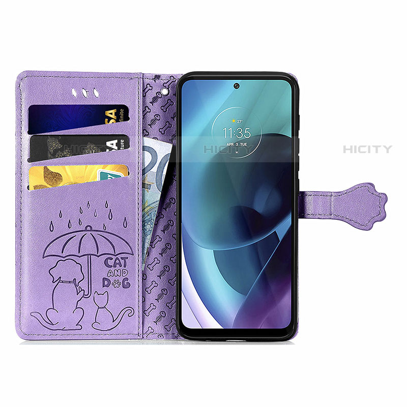 Funda de Cuero Cartera con Soporte Patron de Moda Carcasa S03D para Motorola Moto G71 5G