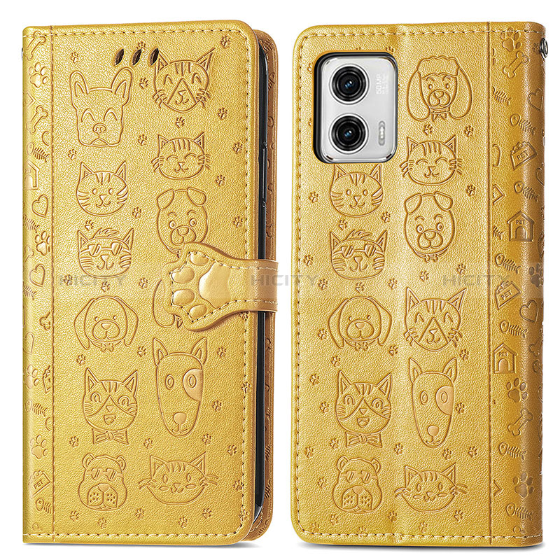 Funda de Cuero Cartera con Soporte Patron de Moda Carcasa S03D para Motorola Moto G73 5G