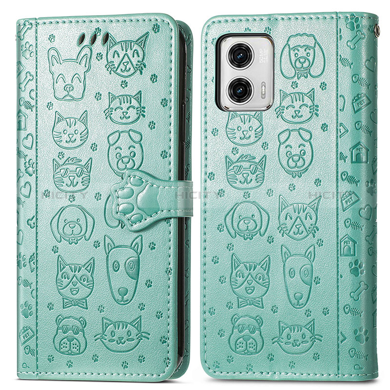 Funda de Cuero Cartera con Soporte Patron de Moda Carcasa S03D para Motorola Moto G73 5G