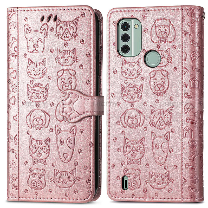 Funda de Cuero Cartera con Soporte Patron de Moda Carcasa S03D para Nokia C31 Oro Rosa