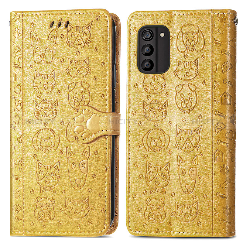 Funda de Cuero Cartera con Soporte Patron de Moda Carcasa S03D para Nokia G100 Amarillo