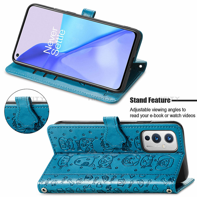 Funda de Cuero Cartera con Soporte Patron de Moda Carcasa S03D para OnePlus 9 5G