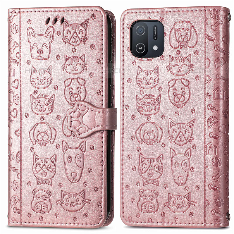 Funda de Cuero Cartera con Soporte Patron de Moda Carcasa S03D para Oppo A16K