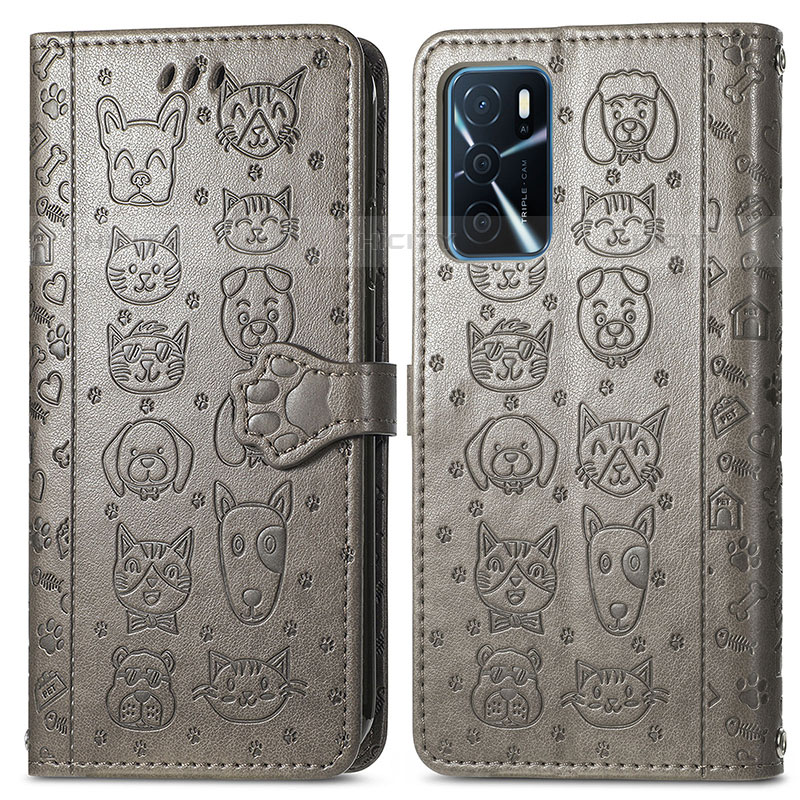 Funda de Cuero Cartera con Soporte Patron de Moda Carcasa S03D para Oppo A54s