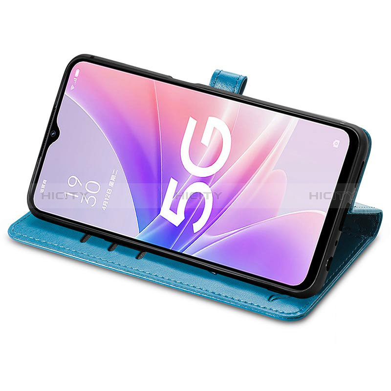 Funda de Cuero Cartera con Soporte Patron de Moda Carcasa S03D para Oppo A57 5G