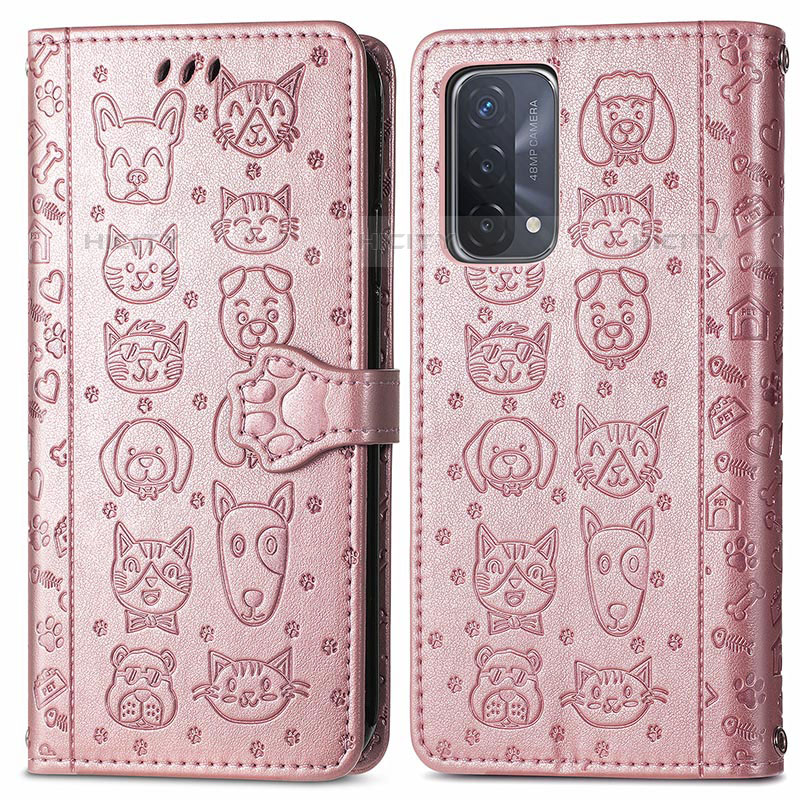 Funda de Cuero Cartera con Soporte Patron de Moda Carcasa S03D para Oppo A93 5G