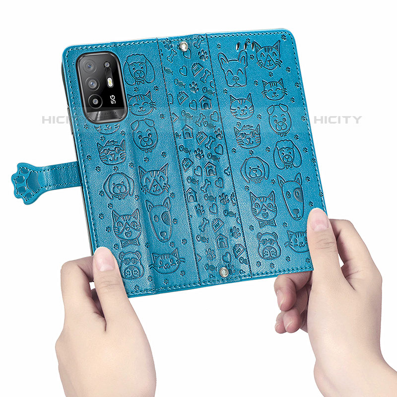 Funda de Cuero Cartera con Soporte Patron de Moda Carcasa S03D para Oppo A95 5G