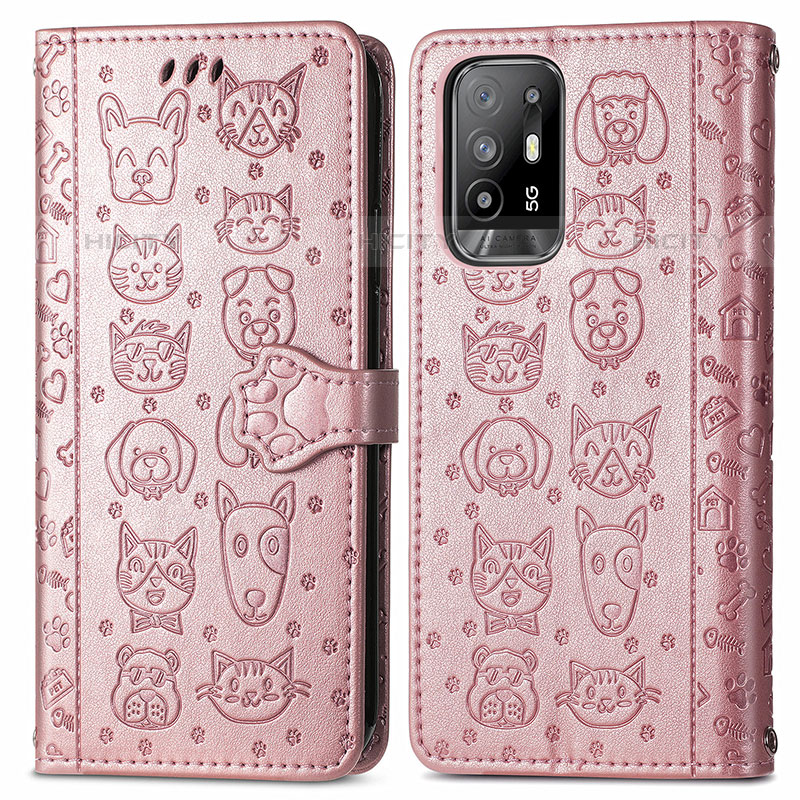 Funda de Cuero Cartera con Soporte Patron de Moda Carcasa S03D para Oppo A95 5G