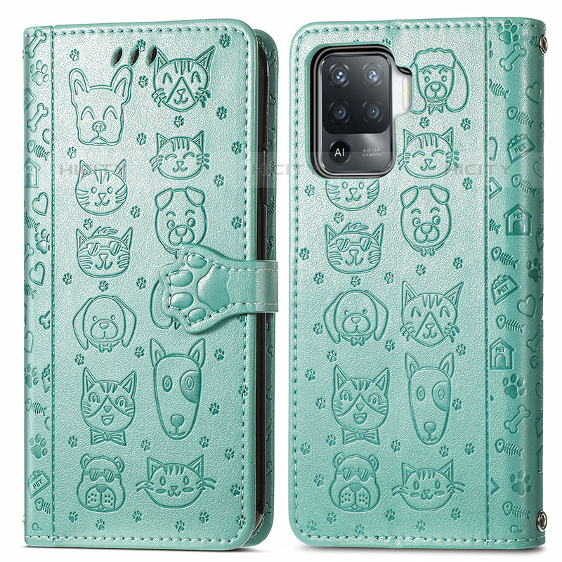 Funda de Cuero Cartera con Soporte Patron de Moda Carcasa S03D para Oppo F19 Pro