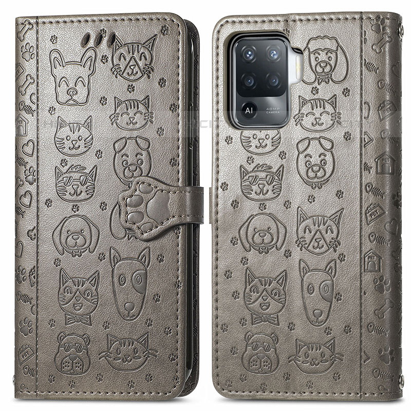 Funda de Cuero Cartera con Soporte Patron de Moda Carcasa S03D para Oppo F19 Pro