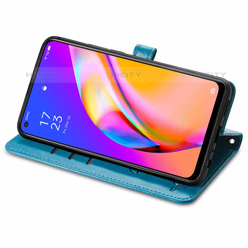 Funda de Cuero Cartera con Soporte Patron de Moda Carcasa S03D para Oppo F19 Pro+ Plus 5G