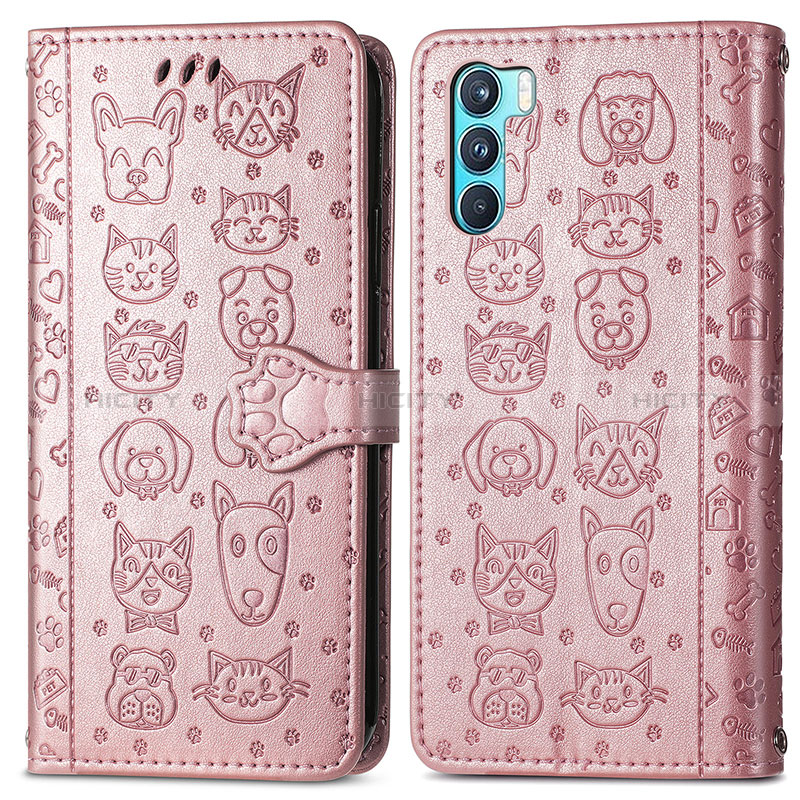 Funda de Cuero Cartera con Soporte Patron de Moda Carcasa S03D para Oppo K9 Pro 5G