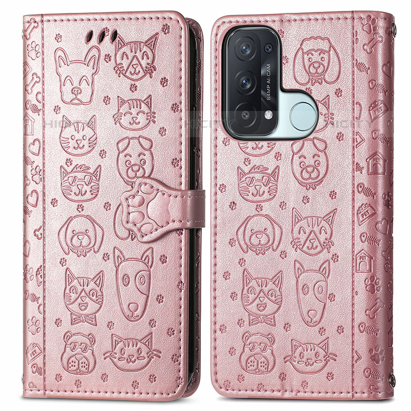 Funda de Cuero Cartera con Soporte Patron de Moda Carcasa S03D para Oppo Reno5 A