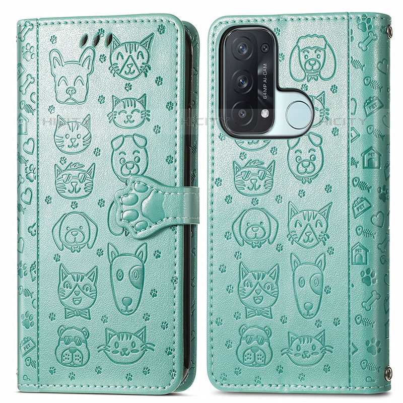 Funda de Cuero Cartera con Soporte Patron de Moda Carcasa S03D para Oppo Reno5 A