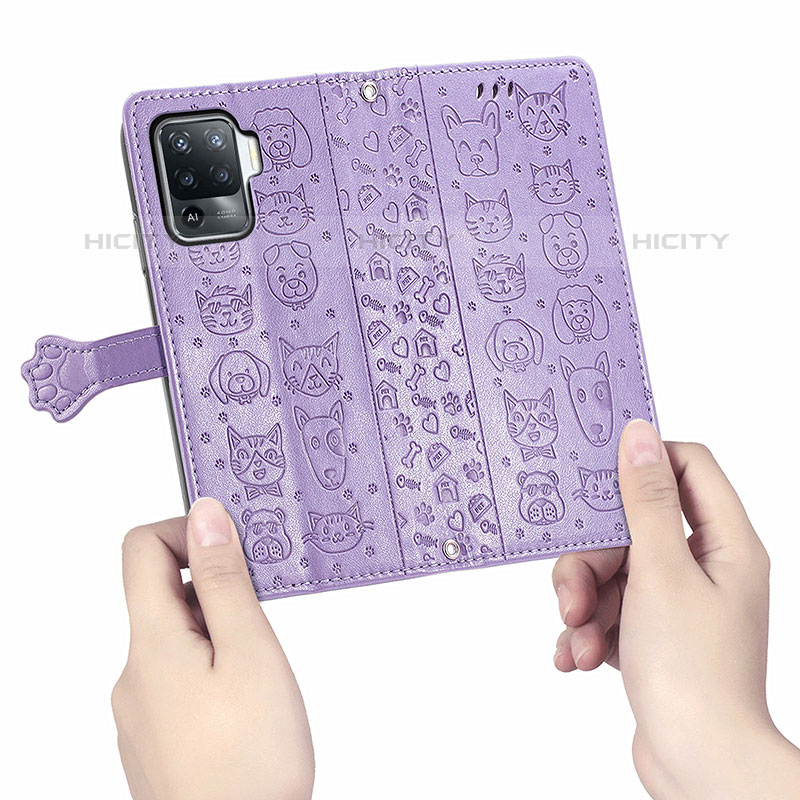 Funda de Cuero Cartera con Soporte Patron de Moda Carcasa S03D para Oppo Reno5 Lite