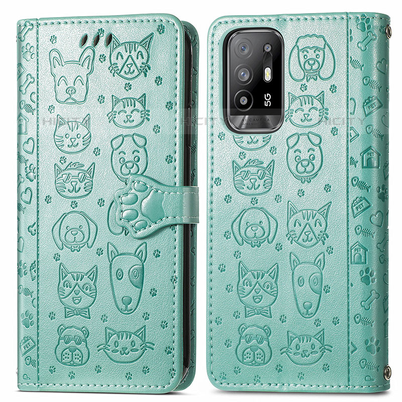 Funda de Cuero Cartera con Soporte Patron de Moda Carcasa S03D para Oppo Reno5 Z 5G